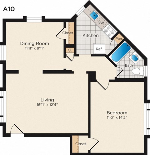 a floor plan of a house with a living room and a dining room